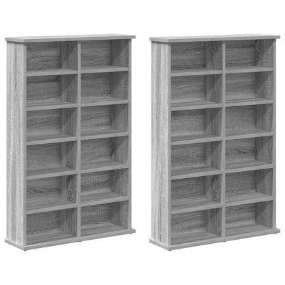 CD Kast 2 st Grijs Sonoma 60 x 17 x 92 cm Bewerkt hout