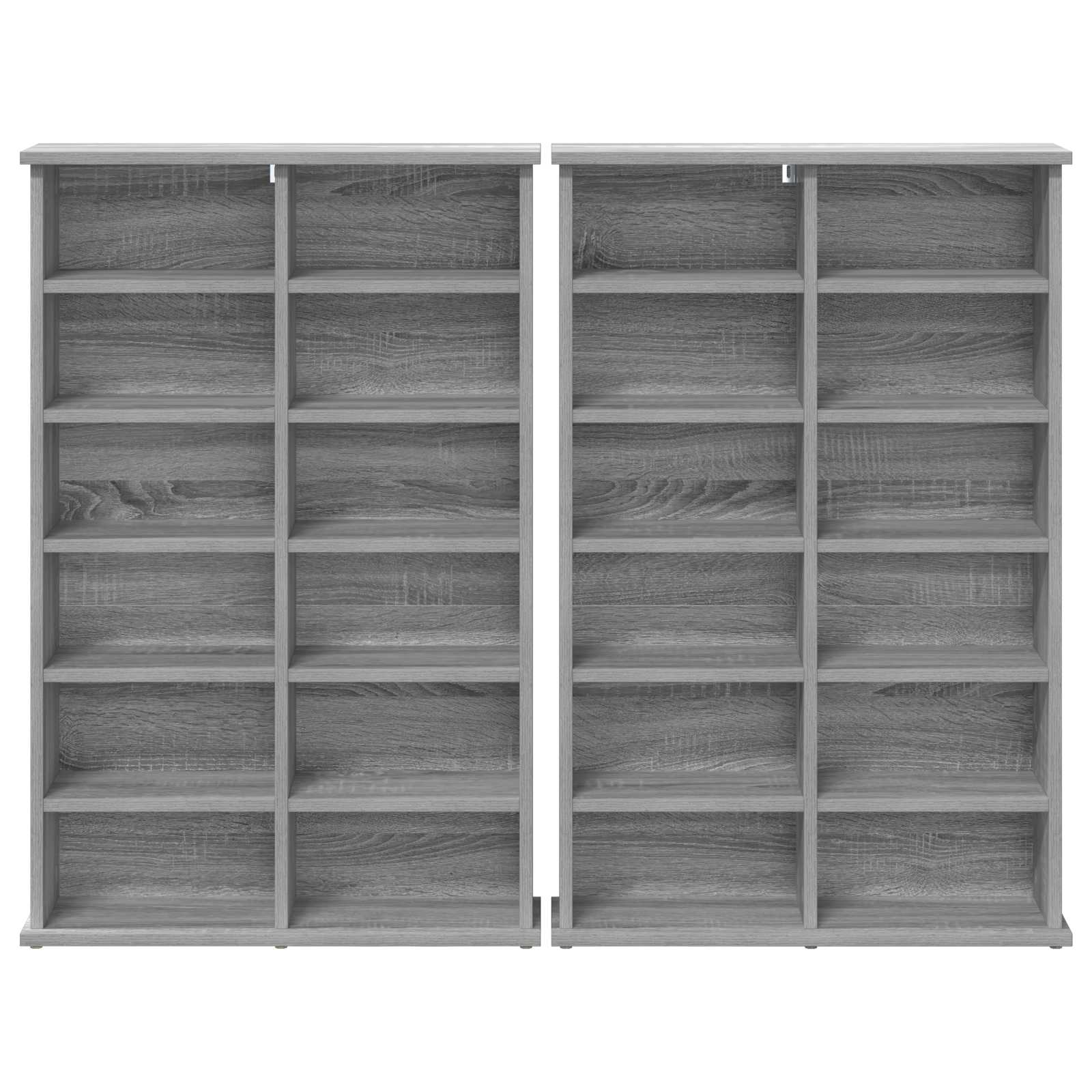 CD Kast 2 st Grijs Sonoma 60 x 17 x 92 cm Bewerkt hout