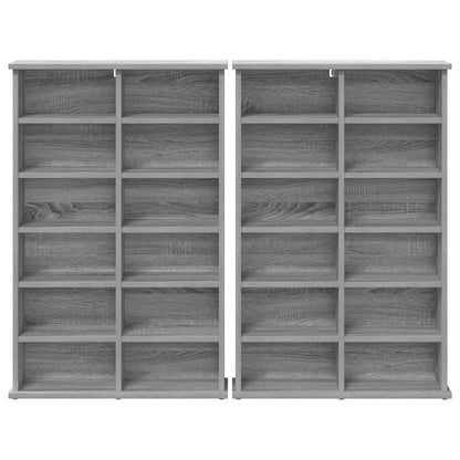 CD Kast 2 st Grijs Sonoma 60 x 17 x 92 cm Bewerkt hout