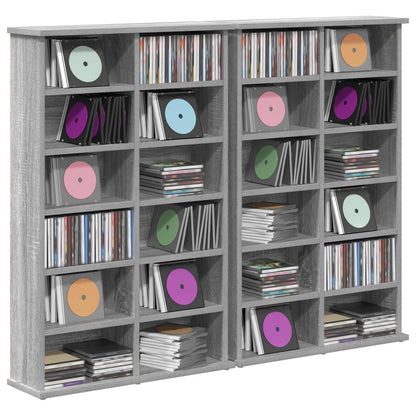CD Kast 2 st Grijs Sonoma 60 x 17 x 92 cm Bewerkt hout