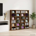 CD kast 2 stuks 60x17x92 cm oud hout