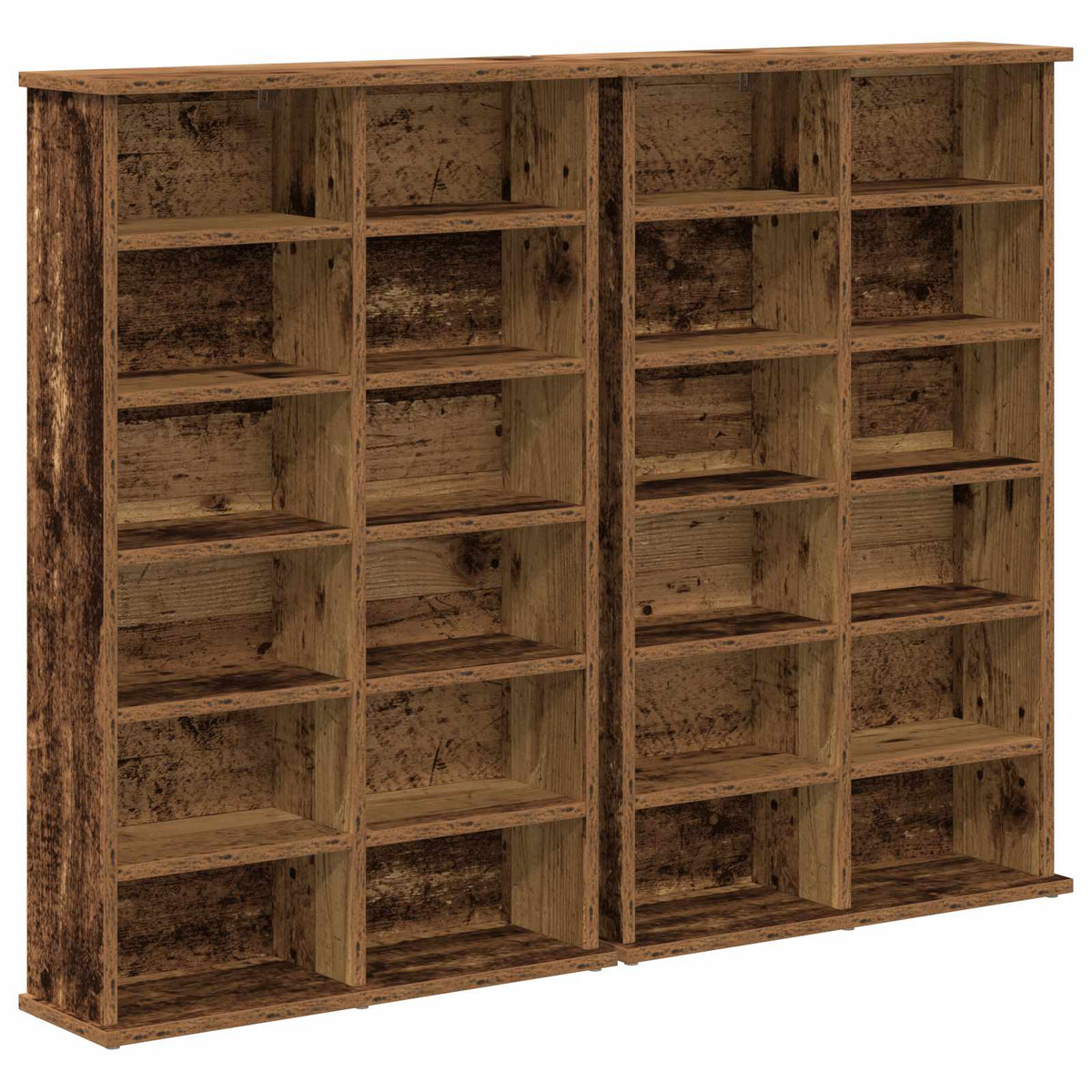 CD Kast 2 st Oud hout 60 x 17 x 92 cm Bewerkt hout