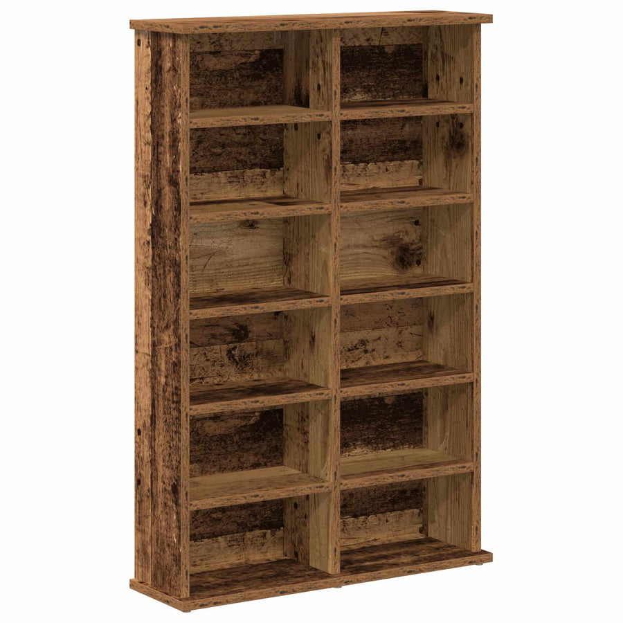 CD Kast 2 st Oud hout 60 x 17 x 92 cm Bewerkt hout