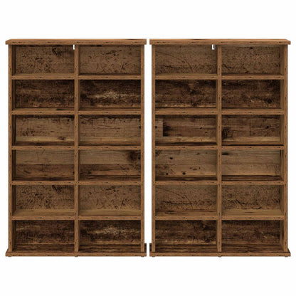 CD Kast 2 st Oud hout 60 x 17 x 92 cm Bewerkt hout