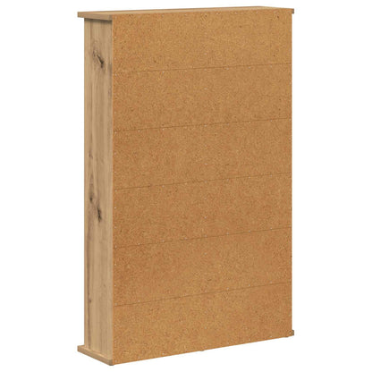 CD Kast Artisanaal eiken 60 x 17 x 92 cm Bewerkt hout