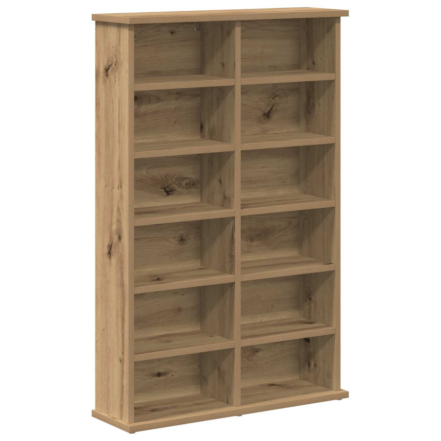 CD Kast 2 st Artisanaal eiken 60 x 17 x 92 cm Bewerkt hout