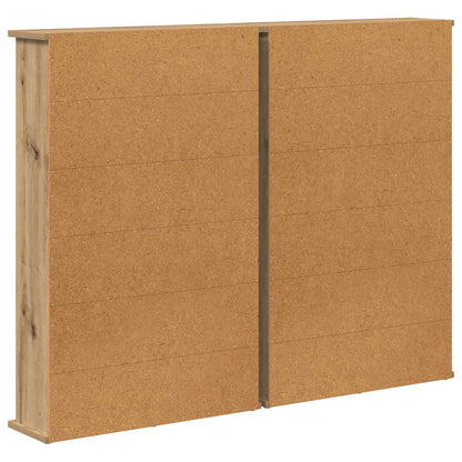 CD Kast 2 st Artisanaal eiken 60 x 17 x 92 cm Bewerkt hout
