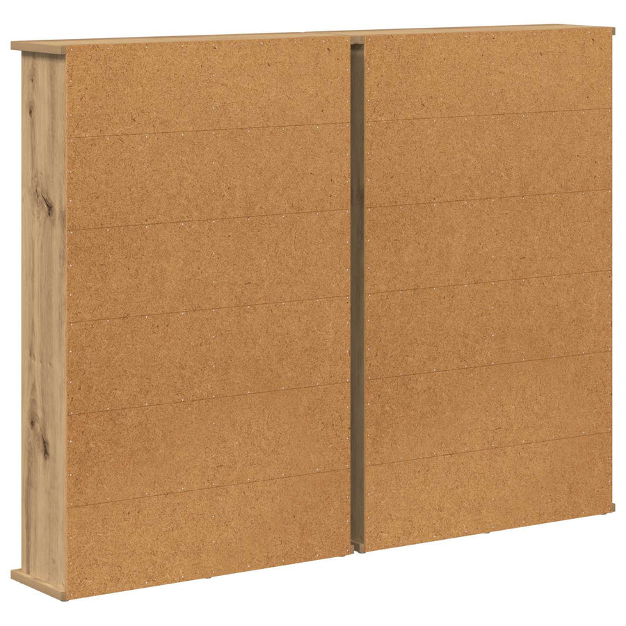 CD Kast 2 st Artisanaal eiken 60 x 17 x 92 cm Bewerkt hout