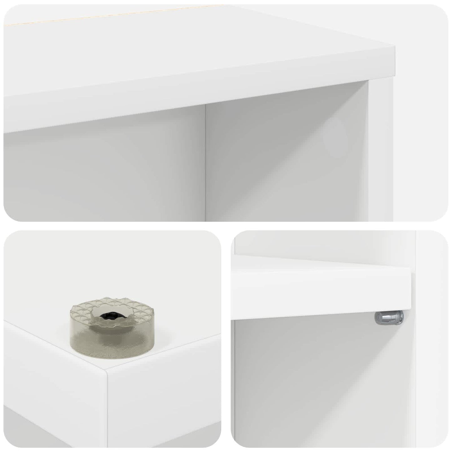 CD Kast Wit 60 x 17 x 92 cm Bewerkt hout