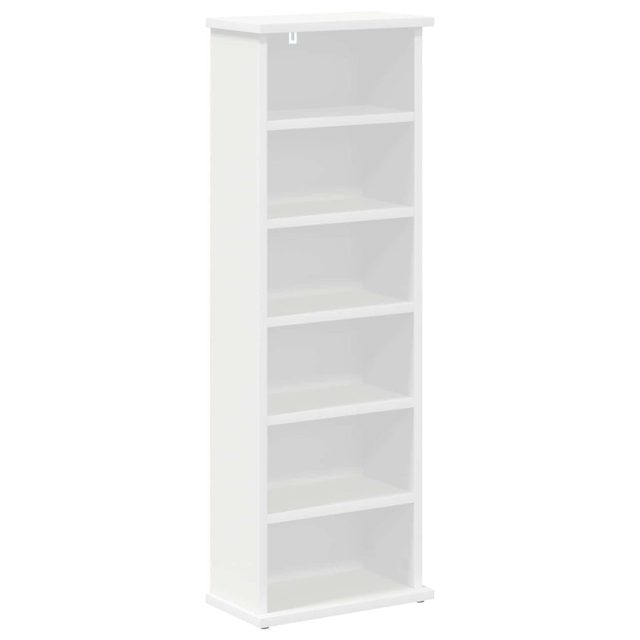 CD Kast Wit 60 x 17 x 92 cm Bewerkt hout
