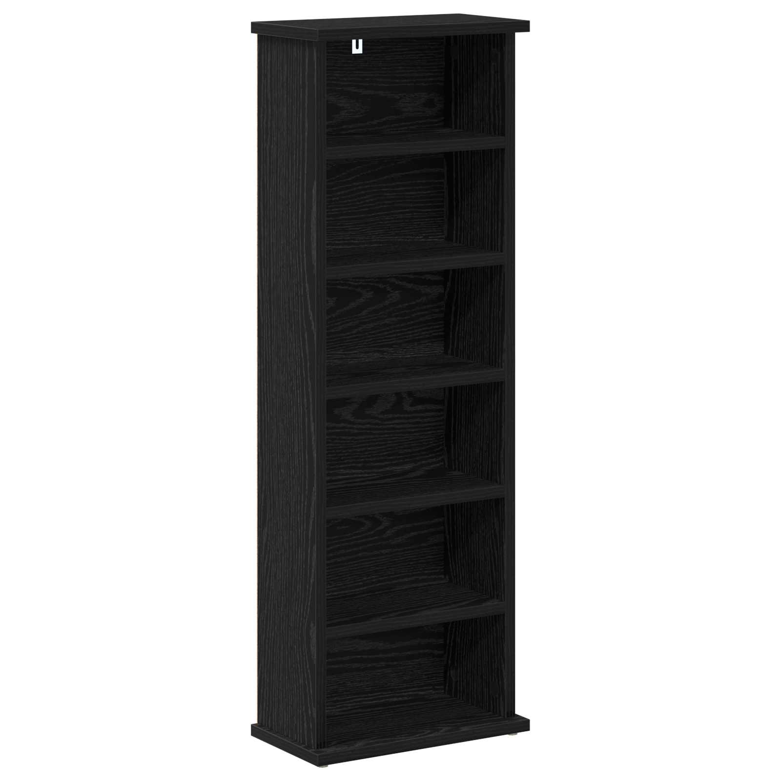 CD Kast Zwart eiken 60 x 17 x 92 cm Bewerkt hout