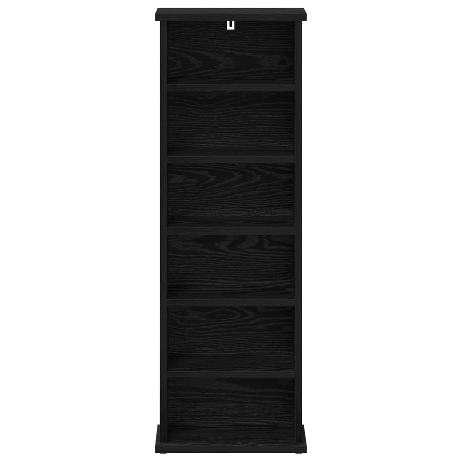 CD Kast Zwart eiken 60 x 17 x 92 cm Bewerkt hout