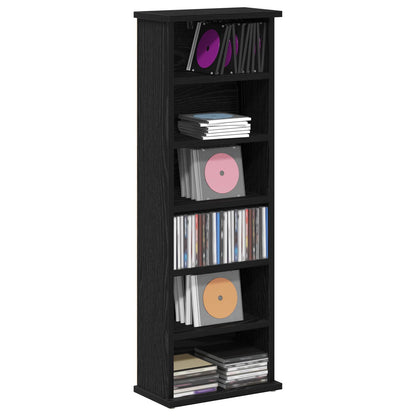 CD Kast Zwart eiken 60 x 17 x 92 cm Bewerkt hout