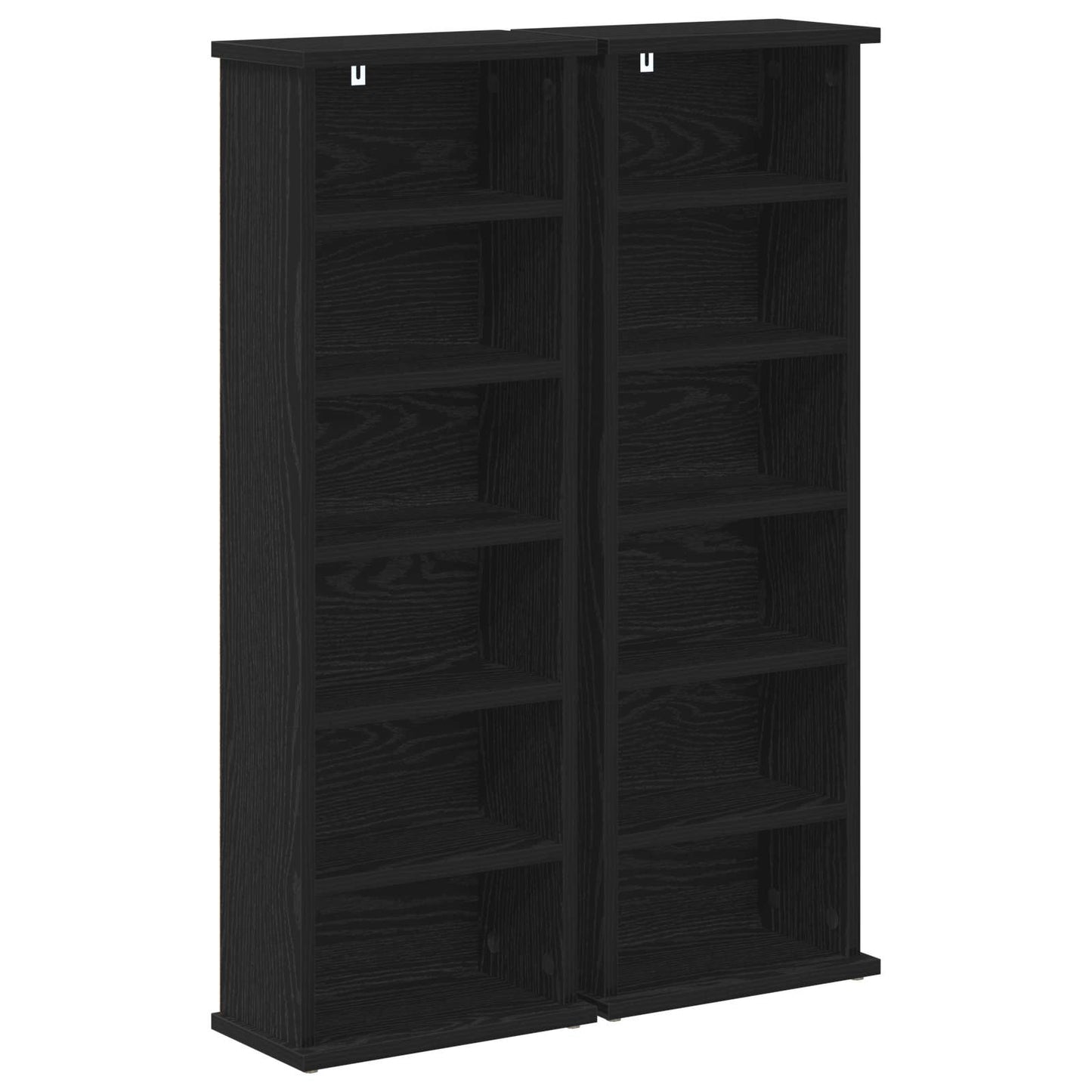 CD Kast 2 st Zwart eiken 60 x 17 x 92 cm Bewerkt hout