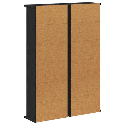 CD Kast 2 st Zwart eiken 60 x 17 x 92 cm Bewerkt hout