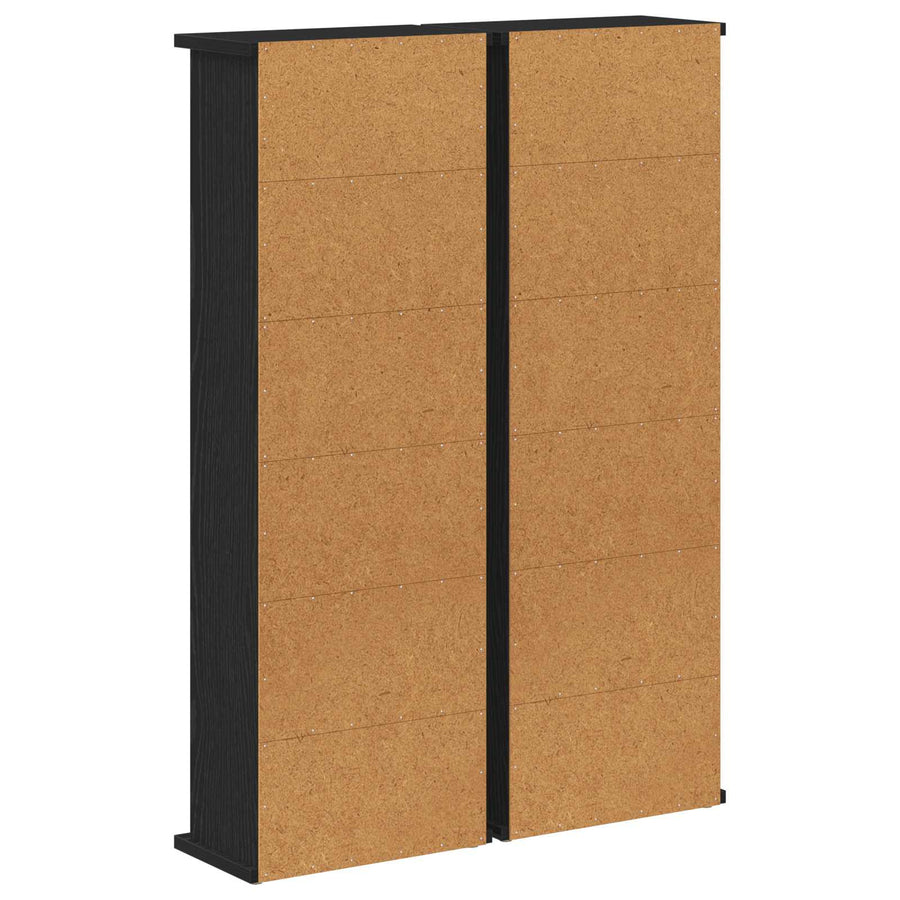 CD Kast 2 st Zwart eiken 60 x 17 x 92 cm Bewerkt hout