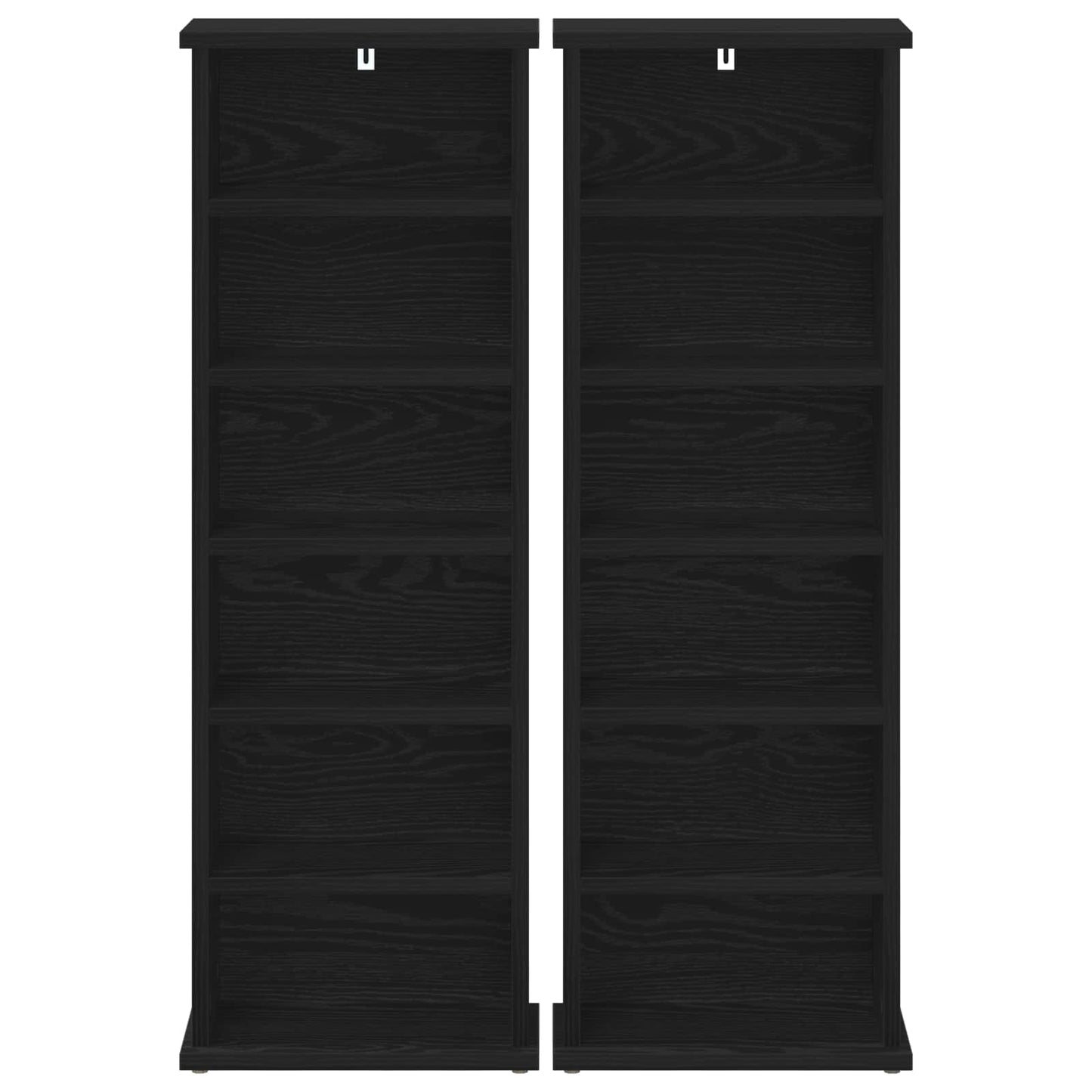 CD Kast 2 st Zwart eiken 60 x 17 x 92 cm Bewerkt hout