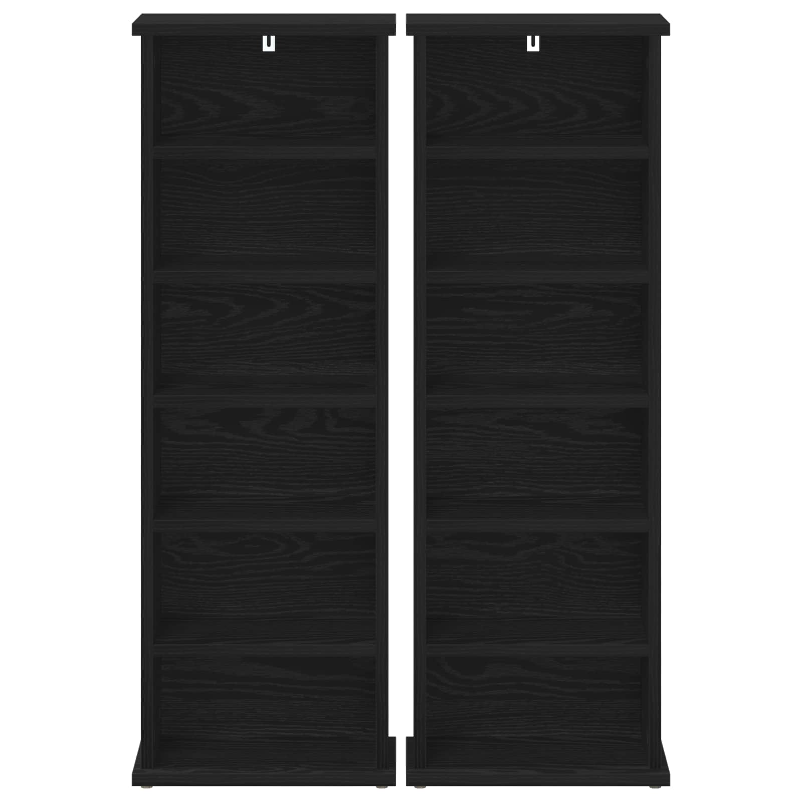 CD Kast 2 st Zwart eiken 60 x 17 x 92 cm Bewerkt hout