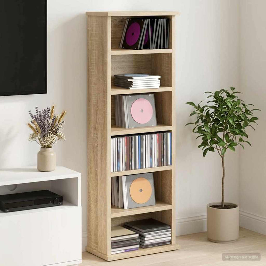 CD Kast Sonoma Eiken 60 x 17 x 92 cm Bewerkt hout