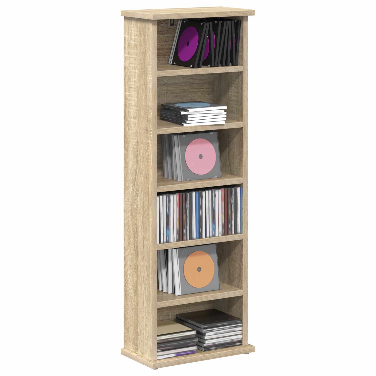 CD Kast Sonoma Eiken 60 x 17 x 92 cm Bewerkt hout