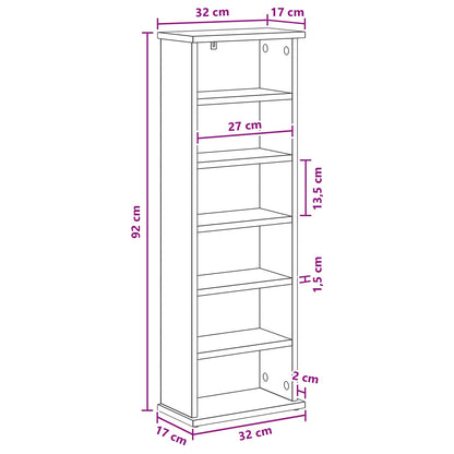 CD Kast Sonoma Eiken 60 x 17 x 92 cm Bewerkt hout
