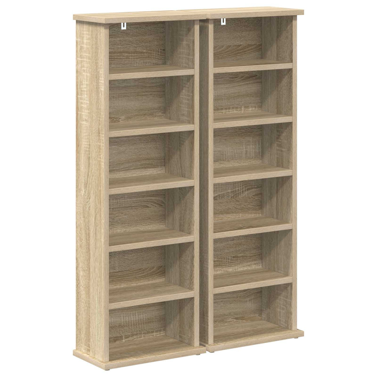 CD Kast 2 st Sonoma Eiken 60 x 17 x 92 cm Bewerkt hout