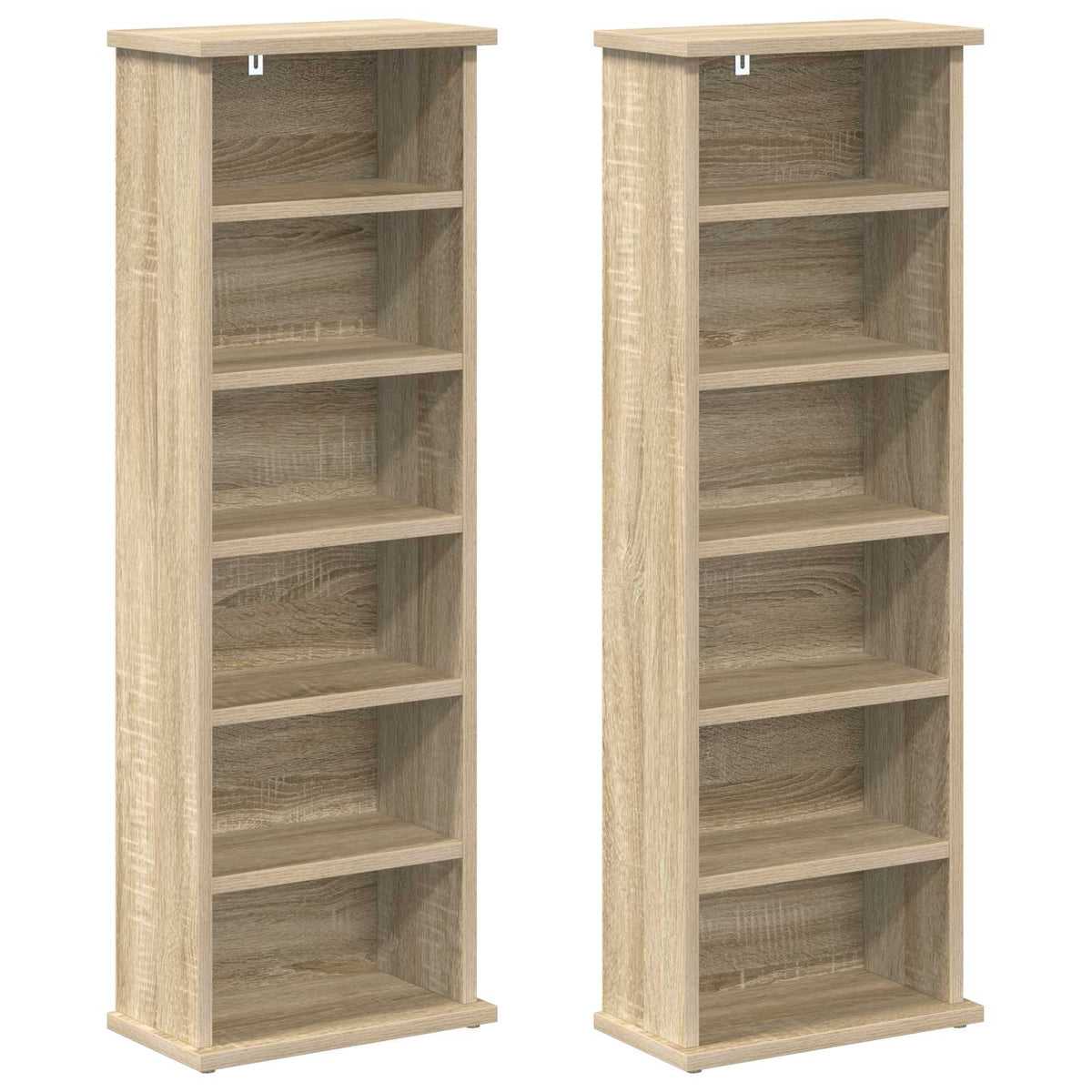 CD Kast 2 st Sonoma Eiken 60 x 17 x 92 cm Bewerkt hout