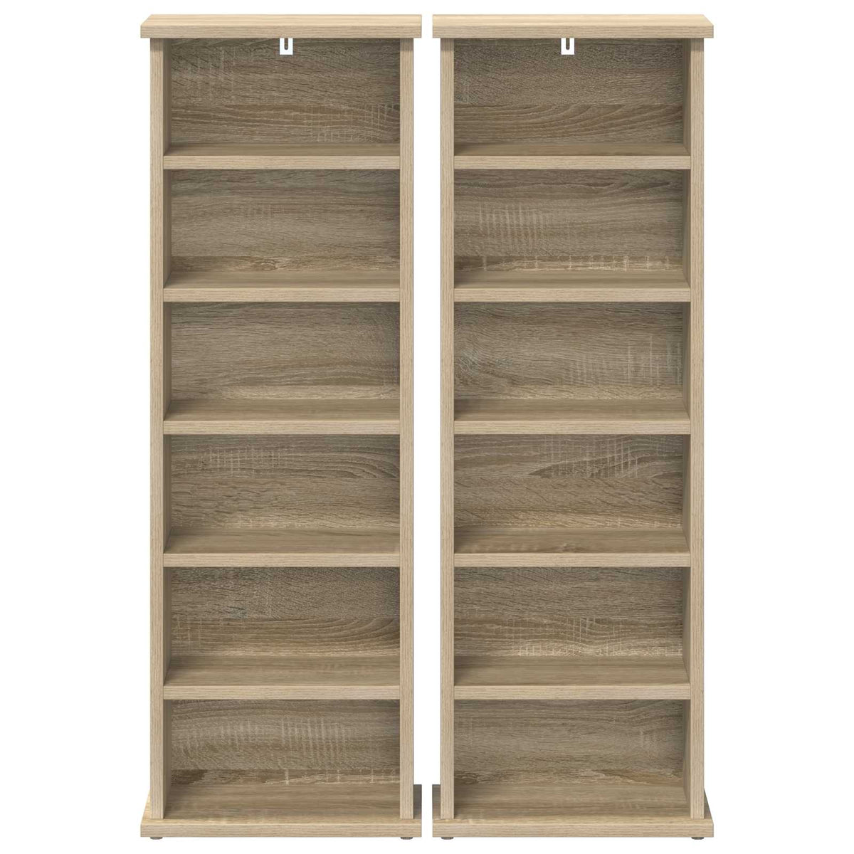 CD Kast 2 st Sonoma Eiken 60 x 17 x 92 cm Bewerkt hout
