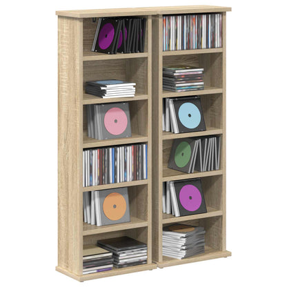 CD Kast 2 st Sonoma Eiken 60 x 17 x 92 cm Bewerkt hout
