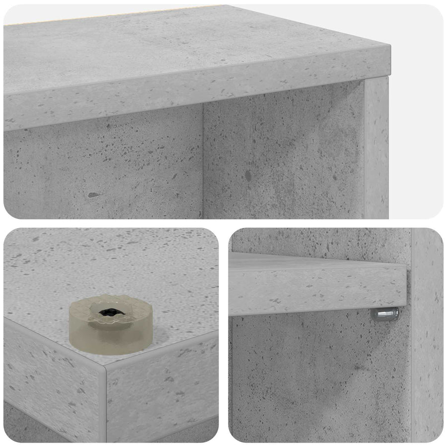 CD Kast Betongrijs 60 x 17 x 92 cm Bewerkt hout