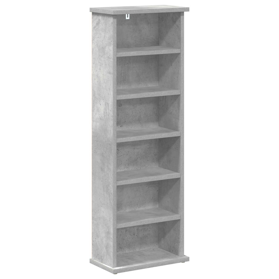 CD Kast Betongrijs 60 x 17 x 92 cm Bewerkt hout