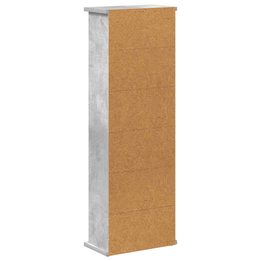 CD Kast Betongrijs 60 x 17 x 92 cm Bewerkt hout