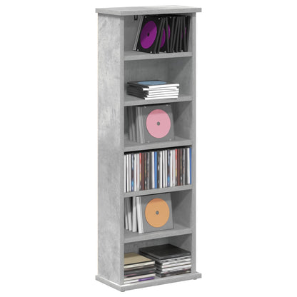 CD Kast Betongrijs 60 x 17 x 92 cm Bewerkt hout