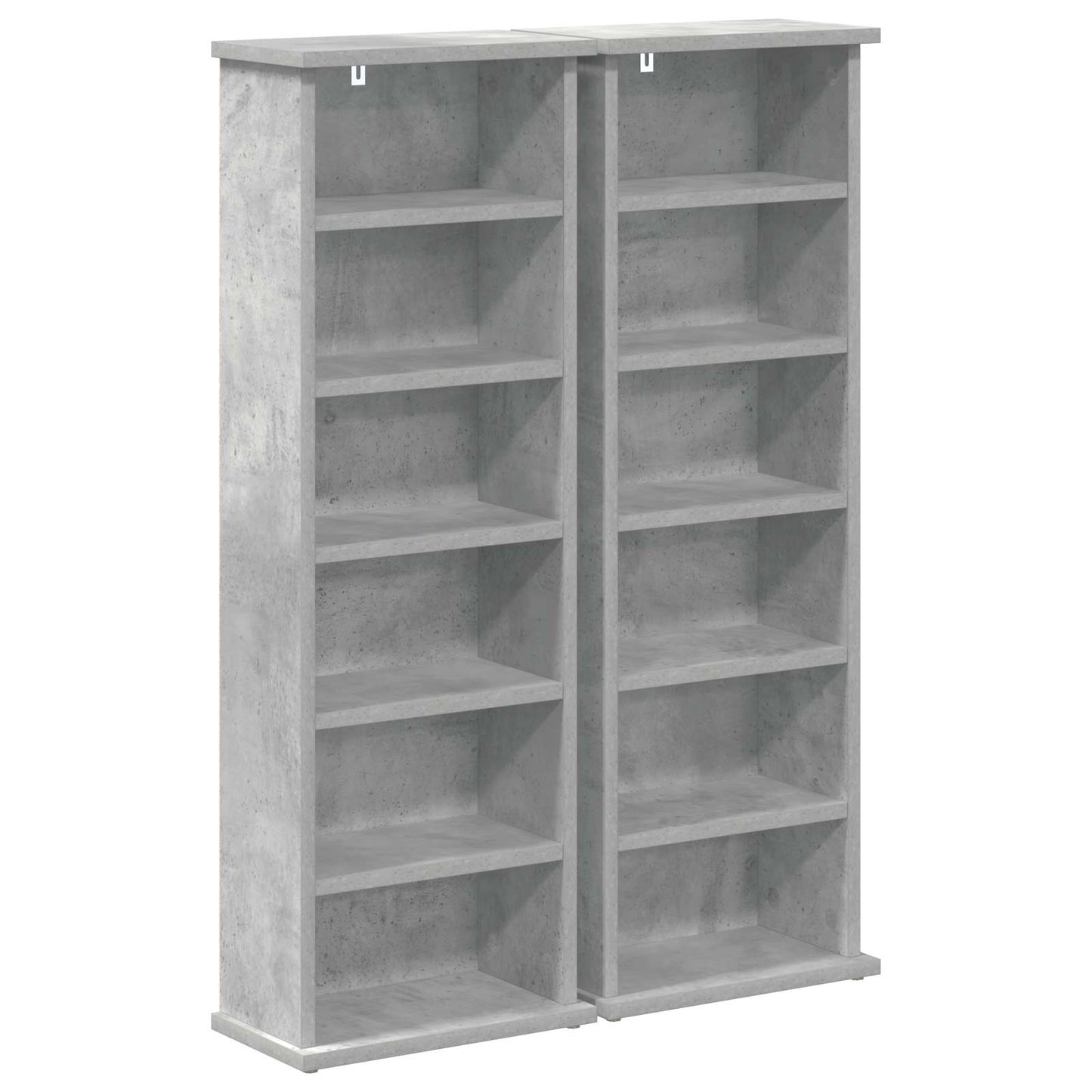 CD Kast 2 st Betongrijs 60 x 17 x 92 cm Bewerkt hout