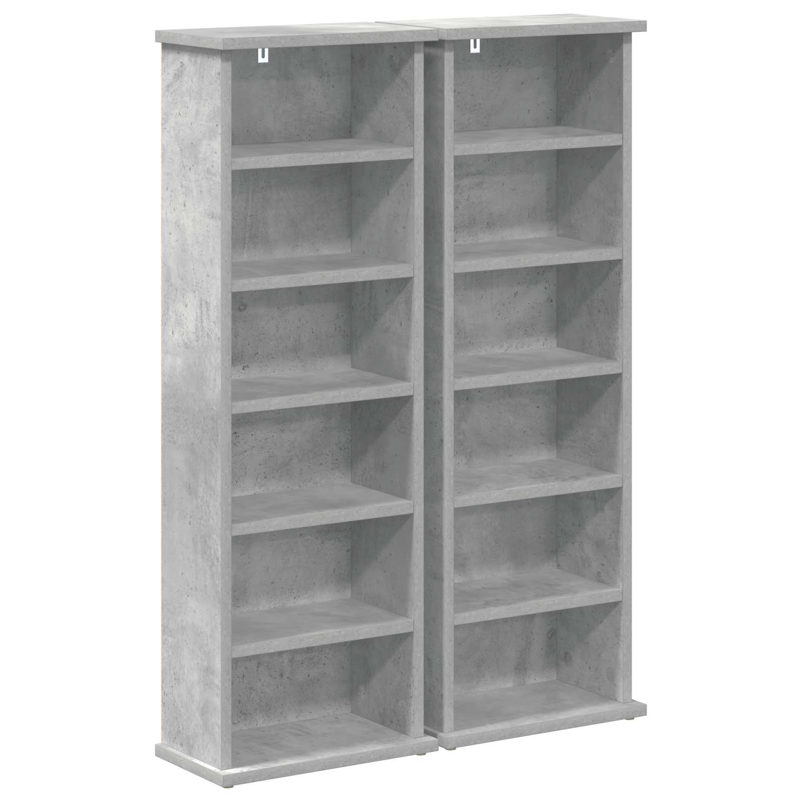 CD Kast 2 st Betongrijs 60 x 17 x 92 cm Bewerkt hout