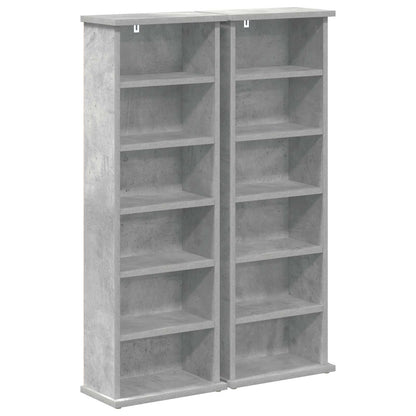CD Kast 2 st Betongrijs 60 x 17 x 92 cm Bewerkt hout