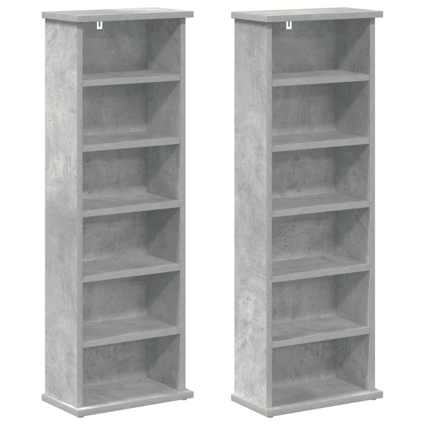 CD Kast 2 st Betongrijs 60 x 17 x 92 cm Bewerkt hout