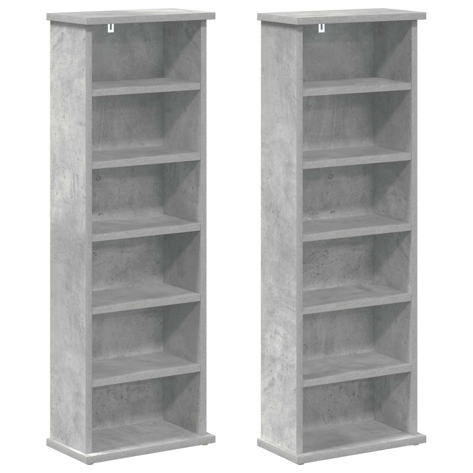 CD Kast 2 st Betongrijs 60 x 17 x 92 cm Bewerkt hout
