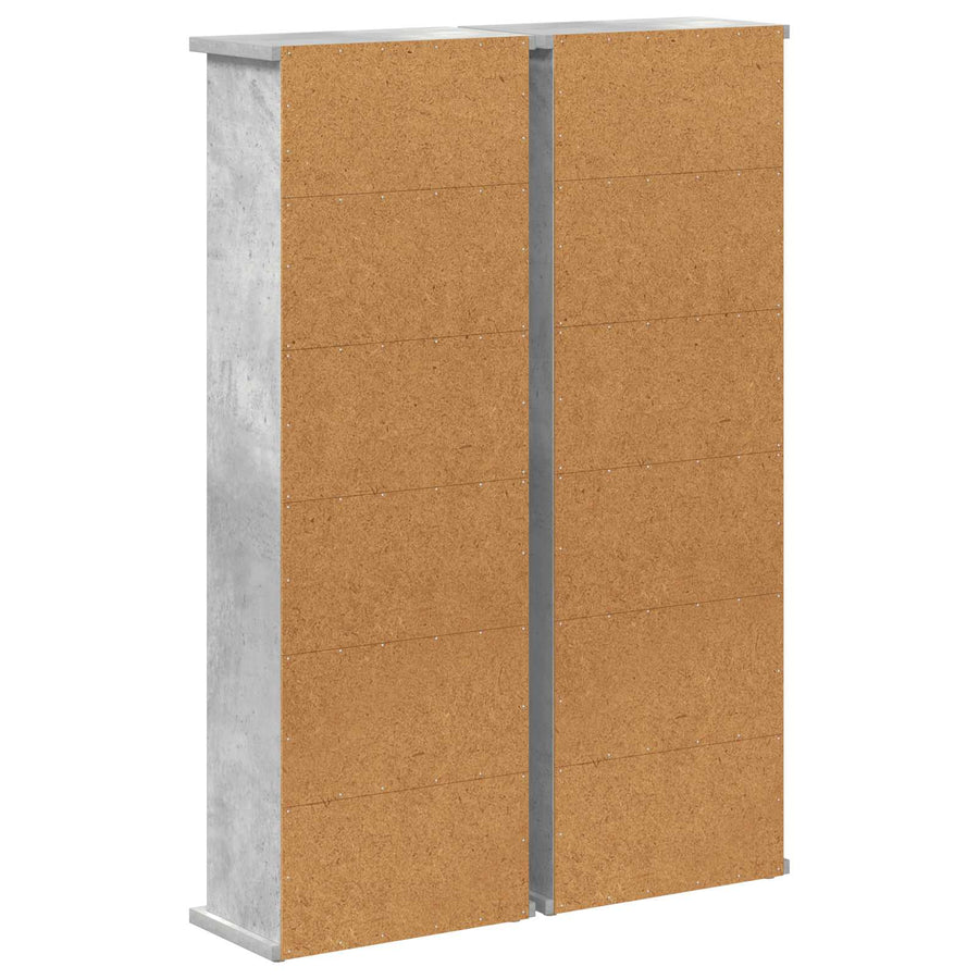 CD Kast 2 st Betongrijs 60 x 17 x 92 cm Bewerkt hout