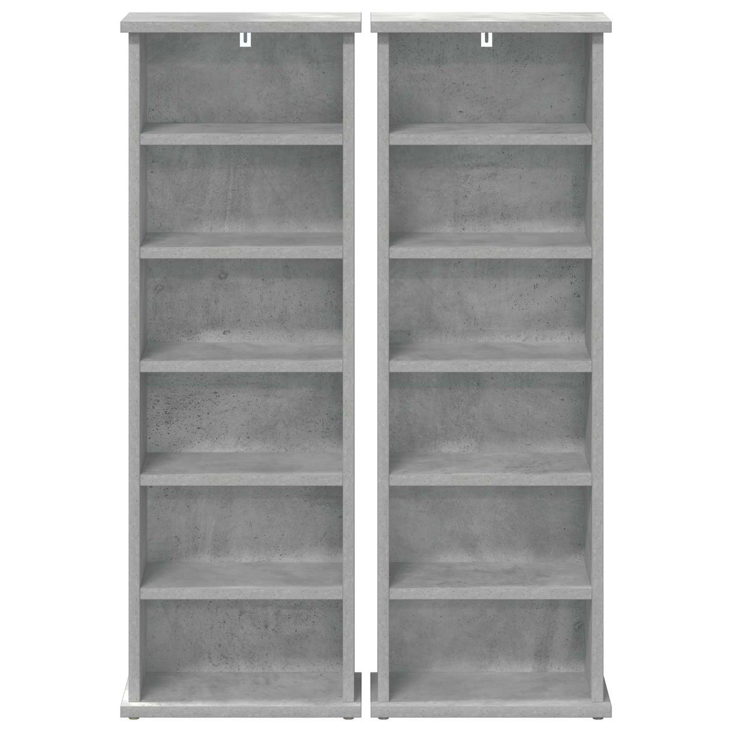 CD Kast 2 st Betongrijs 60 x 17 x 92 cm Bewerkt hout