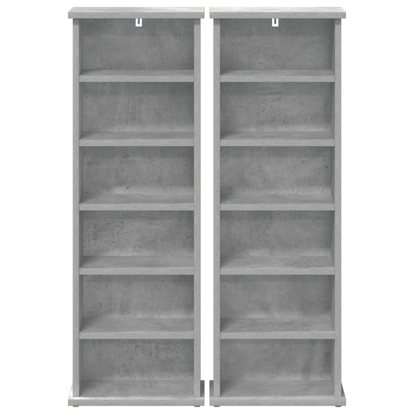 CD Kast 2 st Betongrijs 60 x 17 x 92 cm Bewerkt hout