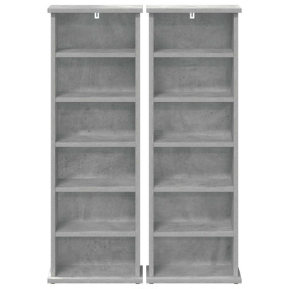 CD Kast 2 st Betongrijs 60 x 17 x 92 cm Bewerkt hout