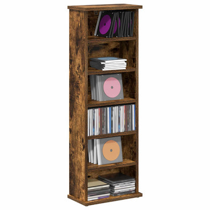 CD Kast Gerookt eiken 60 x 17 x 92 cm Bewerkt hout