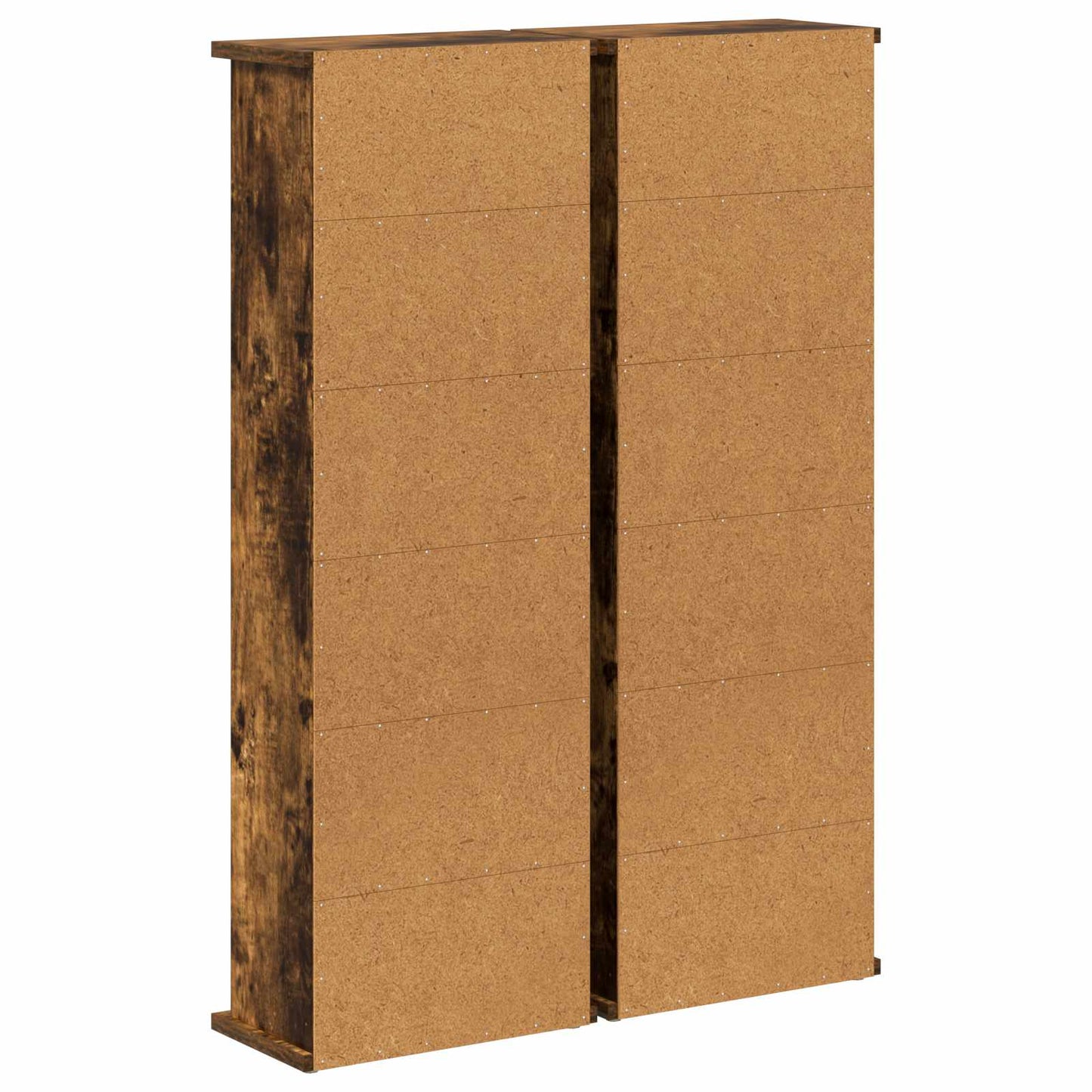 CD Kast 2 st Gerookt eiken 60 x 17 x 92 cm Bewerkt hout