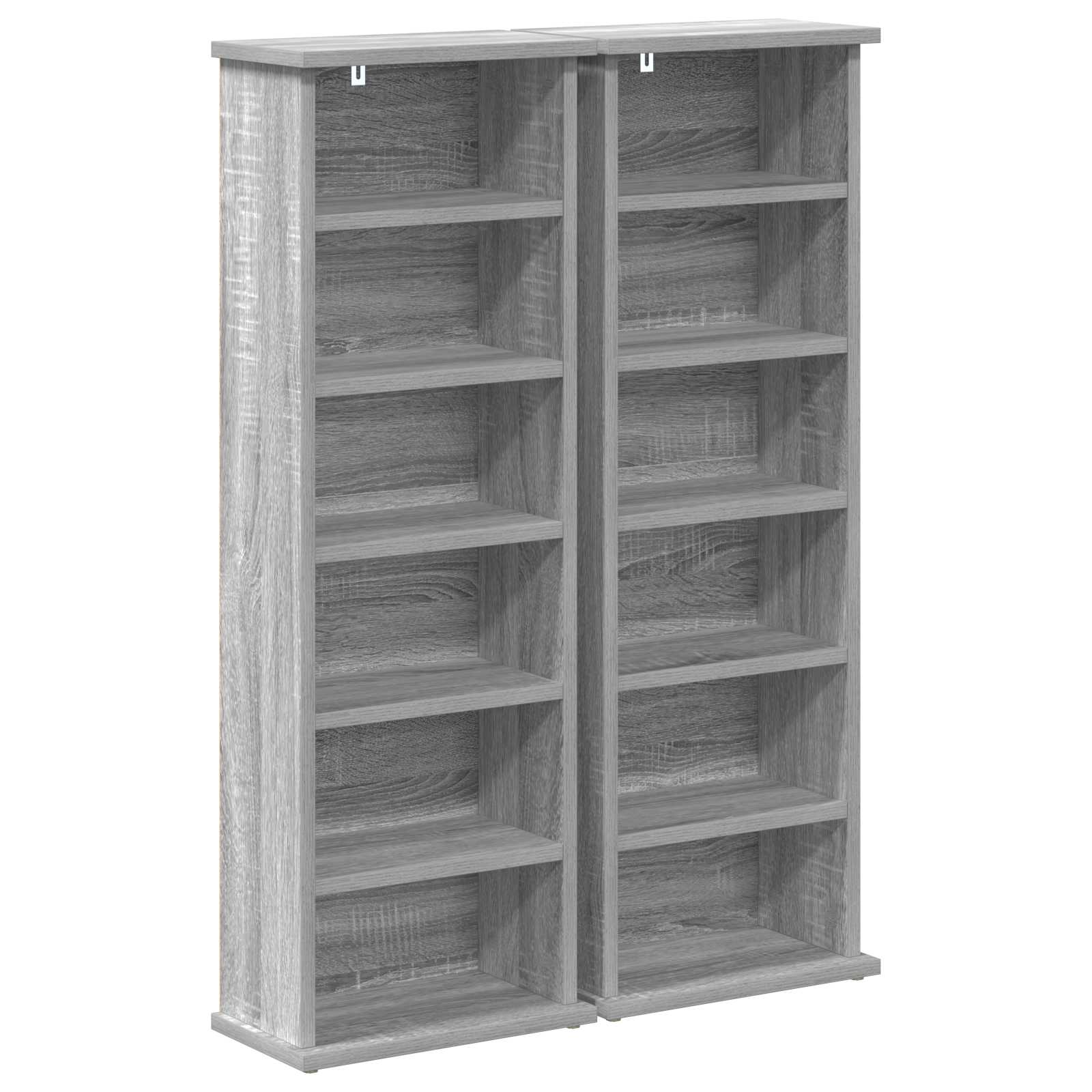 CD Kast 2 st Grijs Sonoma 60 x 17 x 92 cm Bewerkt hout