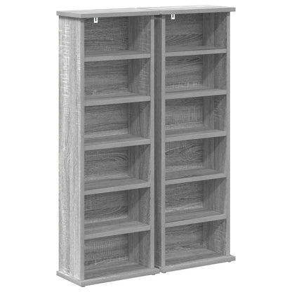 CD Kast 2 st Grijs Sonoma 60 x 17 x 92 cm Bewerkt hout