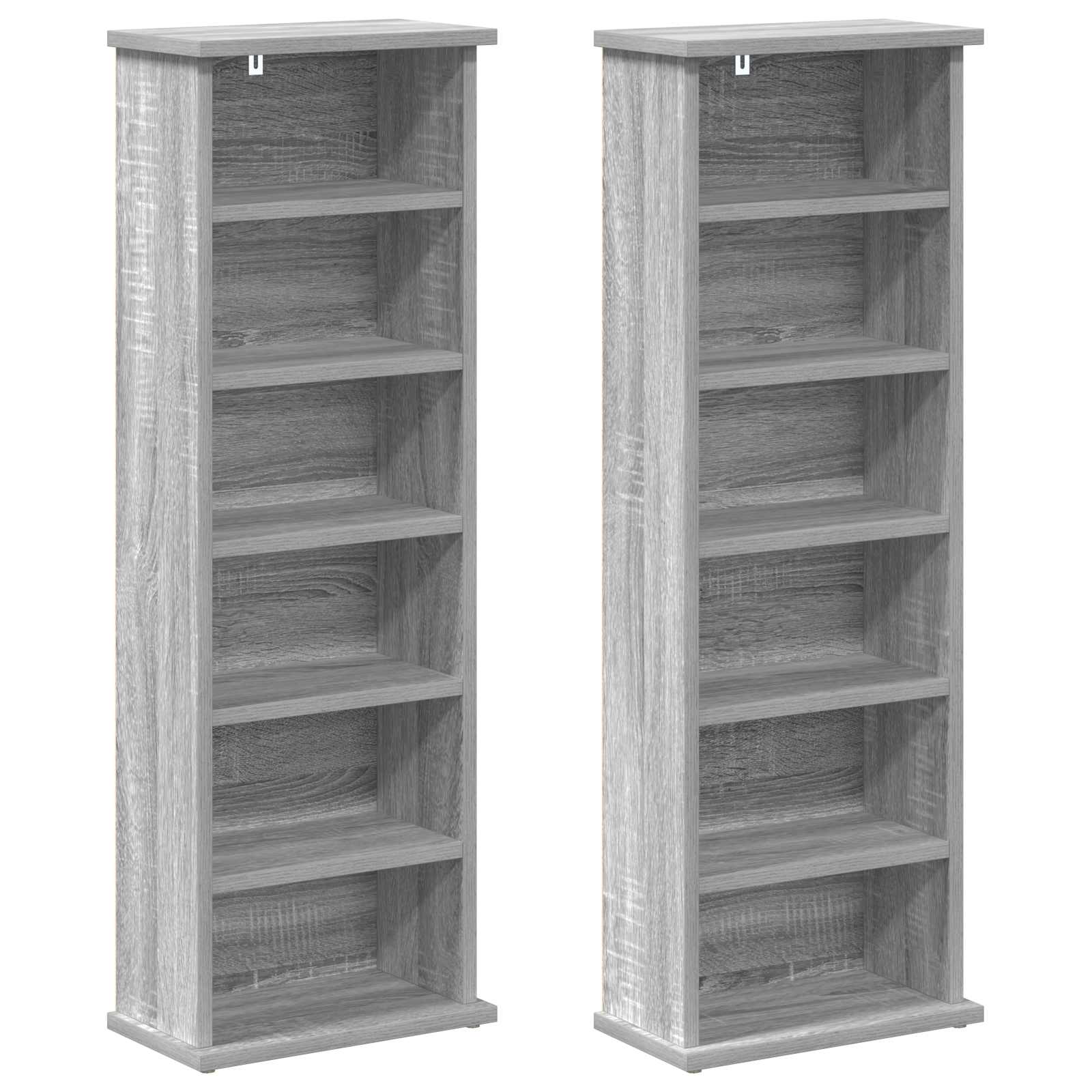 CD Kast 2 st Grijs Sonoma 60 x 17 x 92 cm Bewerkt hout
