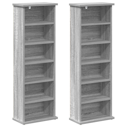 CD Kast 2 st Grijs Sonoma 60 x 17 x 92 cm Bewerkt hout