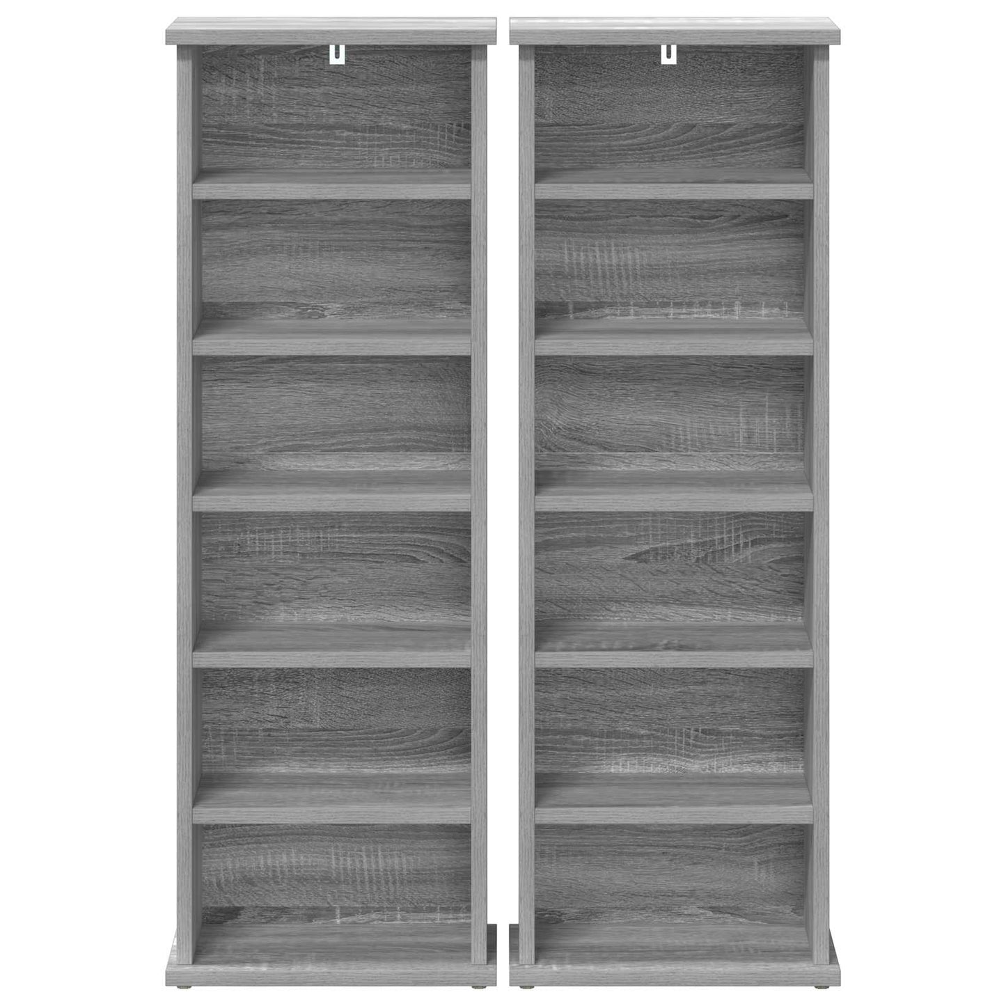CD Kast 2 st Grijs Sonoma 60 x 17 x 92 cm Bewerkt hout
