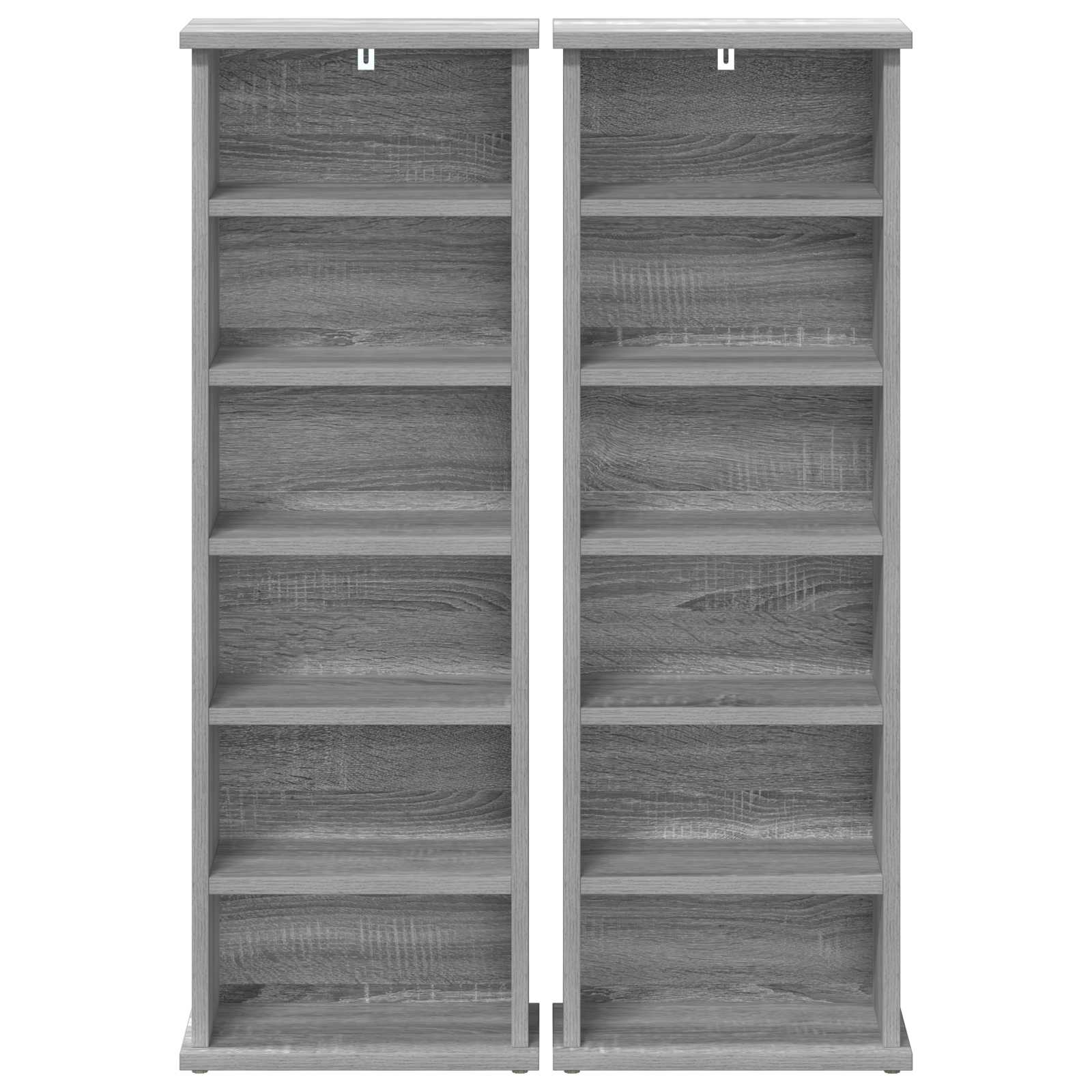 CD Kast 2 st Grijs Sonoma 60 x 17 x 92 cm Bewerkt hout